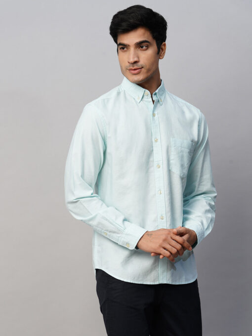 Men's Mint Cotton Regular Fit Shirt - Image 4