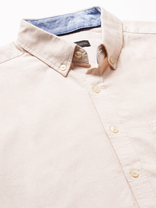 Men's Oxford Khaki Cotton Regular Fit Shirt - Image 8