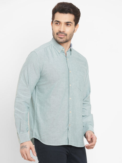 Men's Oxford Mint Cotton Regular Fit Shirt - Image 4