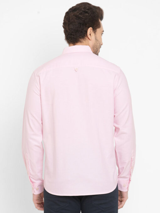 Men's Oxford Pink Cotton Regular Fit Shirt - Image 5