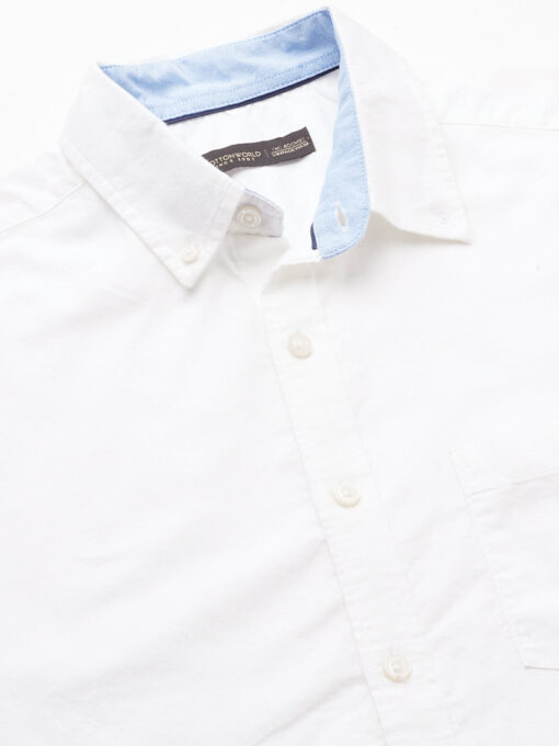 Men's Oxford White Cotton Regular Fit Shirt - Image 8