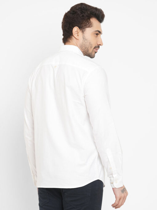 Men's Oxford White Cotton Regular Fit Shirt - Image 5