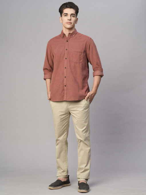 Men's Brick Cotton Regular Fit Shirt