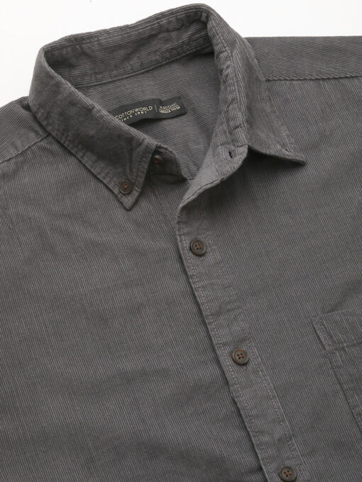 Men's Grey Cotton Regular Fit Shirt - Image 8