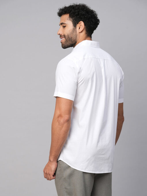 Men's White A Cotton Regular Fit Shirt - Image 5