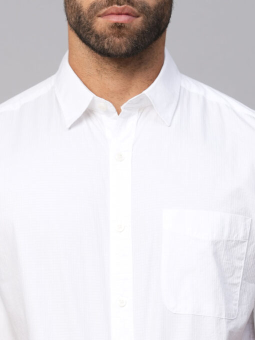 Men's White A Cotton Regular Fit Shirt - Image 6