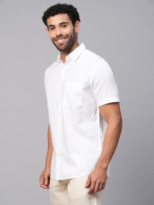 Men's White B Cotton Regular Fit Shirt - Image 3