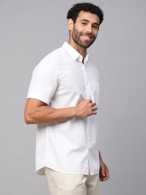 Men's White B Cotton Regular Fit Shirt - Image 4