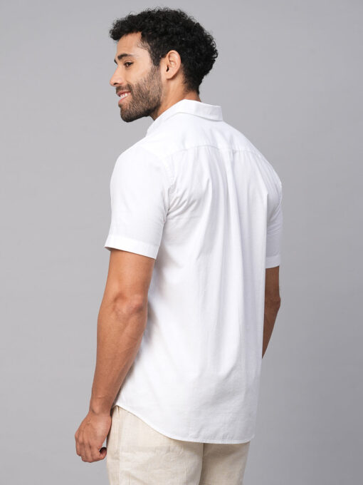 Men's White B Cotton Regular Fit Shirt - Image 5