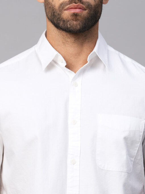 Men's White B Cotton Regular Fit Shirt - Image 6