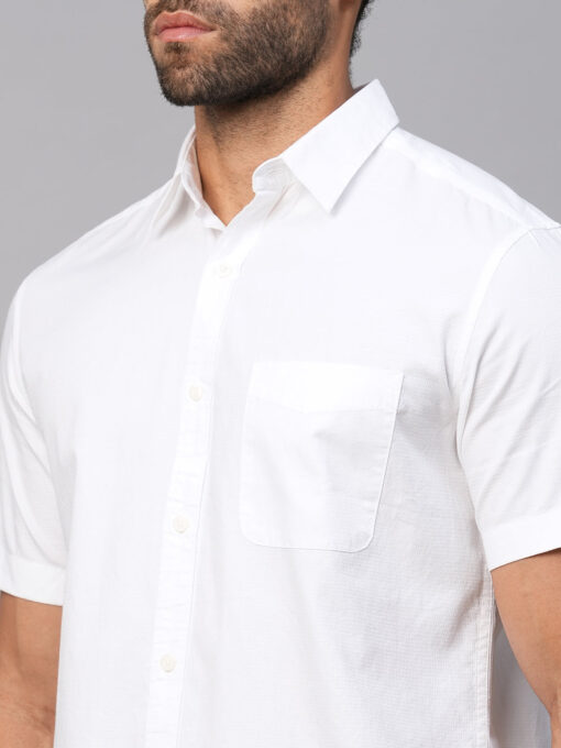 Men's White B Cotton Regular Fit Shirt - Image 7