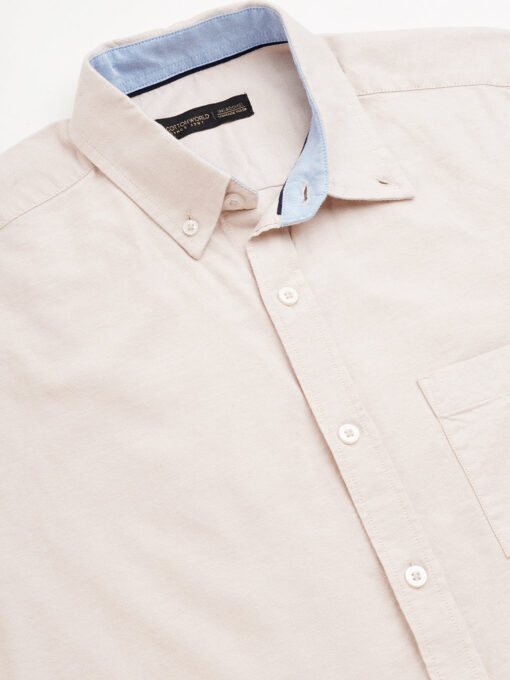 Men's Khaki Oxford Cotton Regular Fit Shirts - Image 8