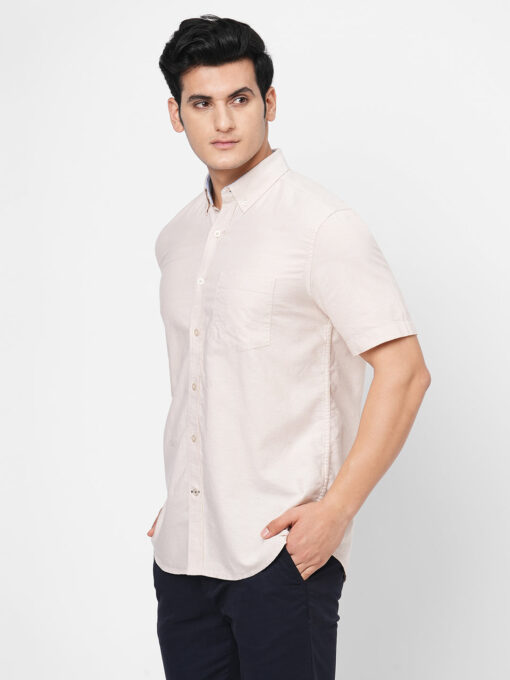 Men's Khaki Oxford Cotton Regular Fit Shirts - Image 3