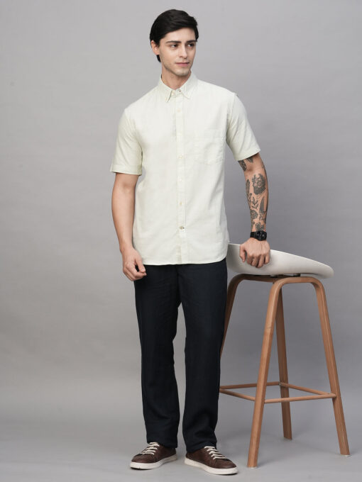 Men's Mint Oxford Cotton Regular Fit Shirts - Image 4