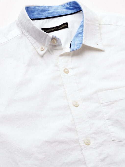 Men's White Oxford Cotton Regular Fit Shirt - Image 8