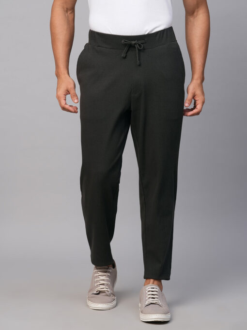 Men's Grey Cotton Elastane Regular Fit Track Pant - Image 2