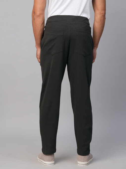 Men's Grey Cotton Elastane Regular Fit Track Pant - Image 5