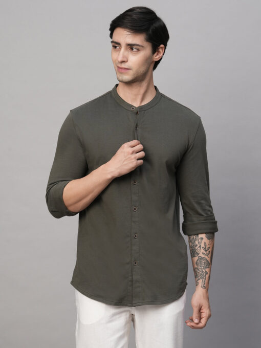 Men's Green Cotton Regular Fit Tshirt - Image 2