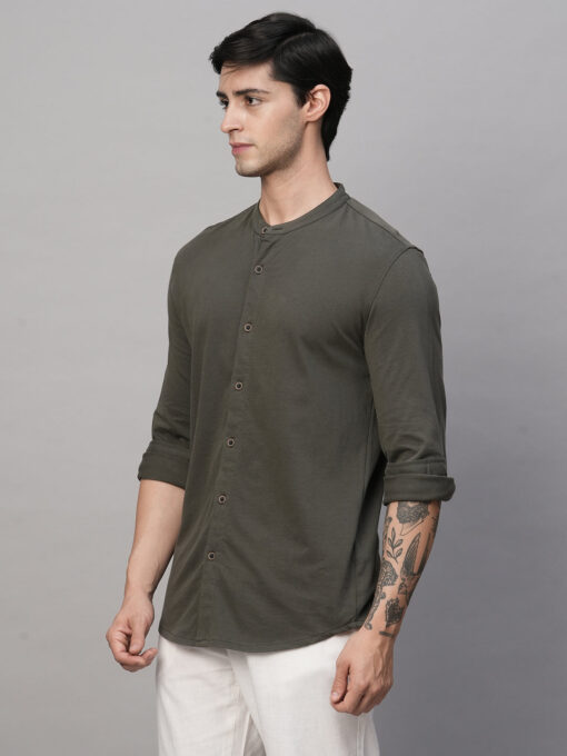 Men's Green Cotton Regular Fit Tshirt - Image 3