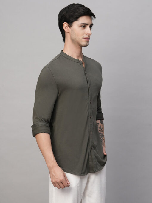 Men's Green Cotton Regular Fit Tshirt - Image 4