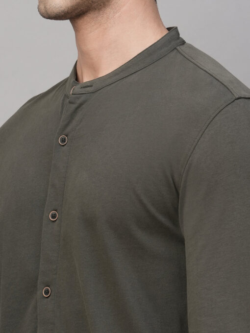 Men's Green Cotton Regular Fit Tshirt - Image 7