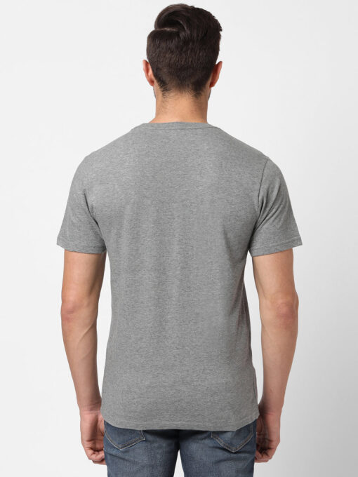 Men's Light Grey Cotton Regular Fit Tshirts - Image 5