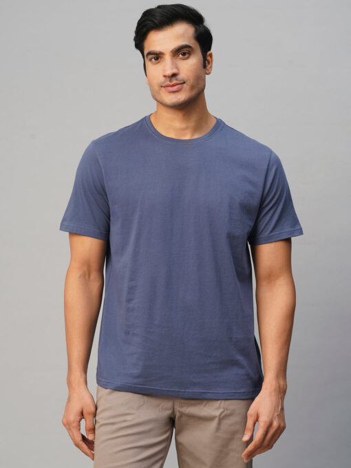 Men's Marine Cotton Regular Fit Tshirt - Image 2