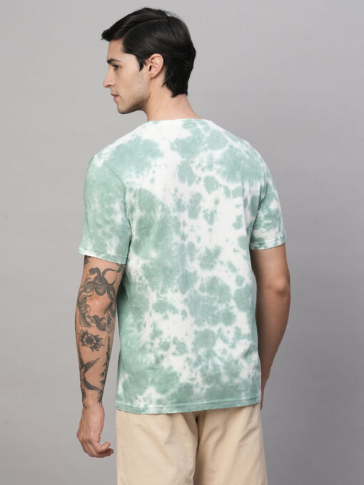 Men's Green Cotton Regular Fit Tshirt - Image 5