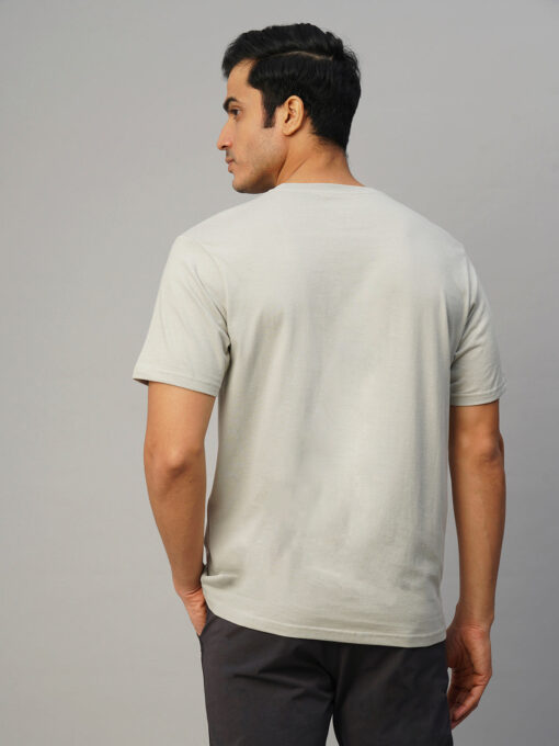 Men's Grey Cotton Regular Fit Tshirt - Image 5