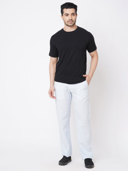 Men's Black Cotton Bamboo Elastane Regular Fit Tshirt - Image 6