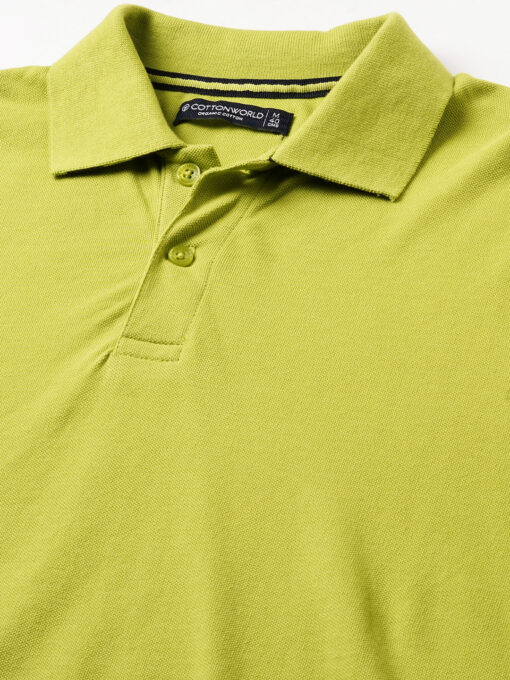 Men's Lime Cotton Regular Fit Tshirt - Image 8