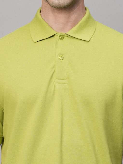 Men's Lime Cotton Regular Fit Tshirt - Image 6