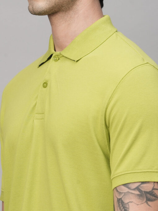 Men's Lime Cotton Regular Fit Tshirt - Image 7