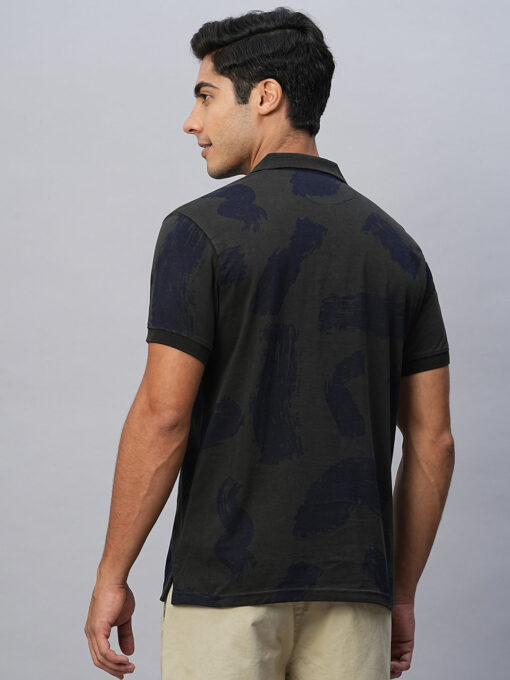 Men's Dark Grey Cotton Regular Fit Tshirt - Image 5