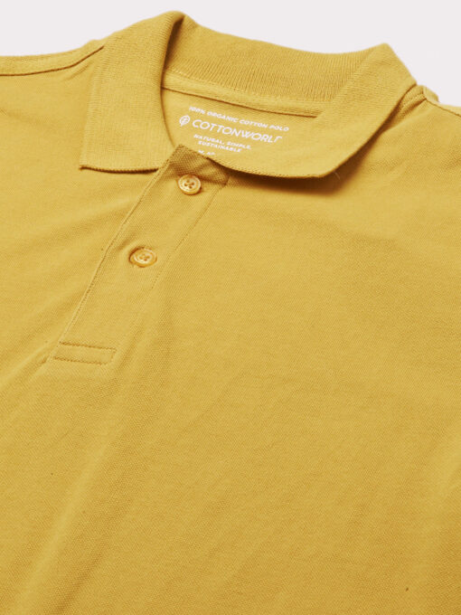 Men's Mustard Cotton Regular Fit Tshirt - Image 8