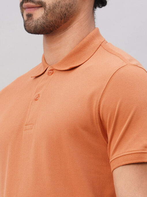 Men's Rust Cotton Regular Fit Tshirt - Image 7