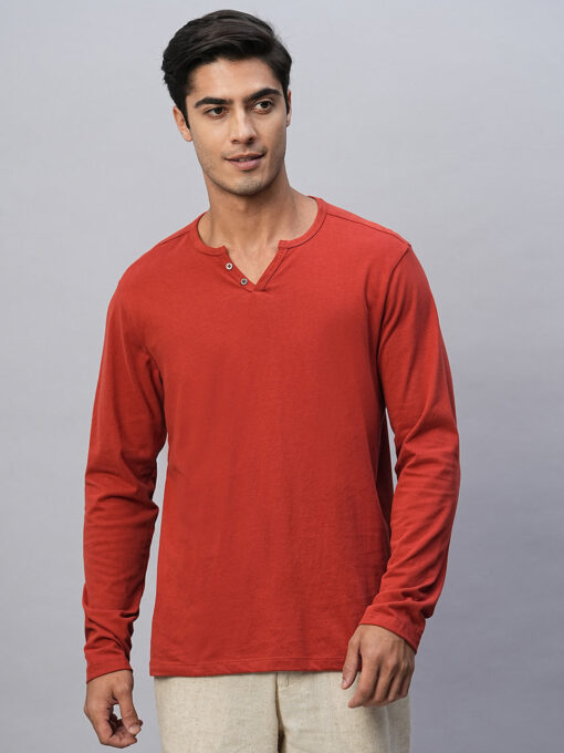 Men's Brick Cotton Regular Fit Tshirts - Image 2