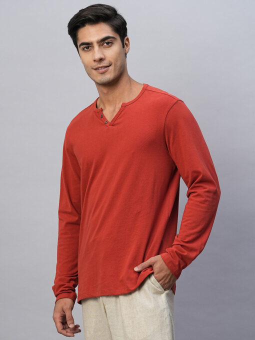 Men's Brick Cotton Regular Fit Tshirts - Image 4