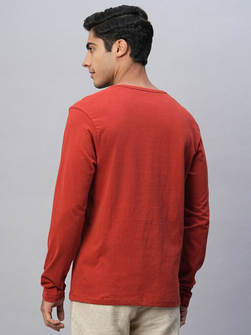 Men's Brick Cotton Regular Fit Tshirts - Image 5