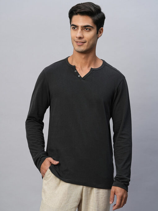 Men's Grey Cotton Regular Fit Tshirts - Image 2