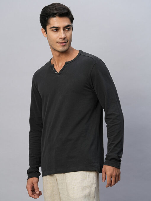 Men's Grey Cotton Regular Fit Tshirts - Image 3