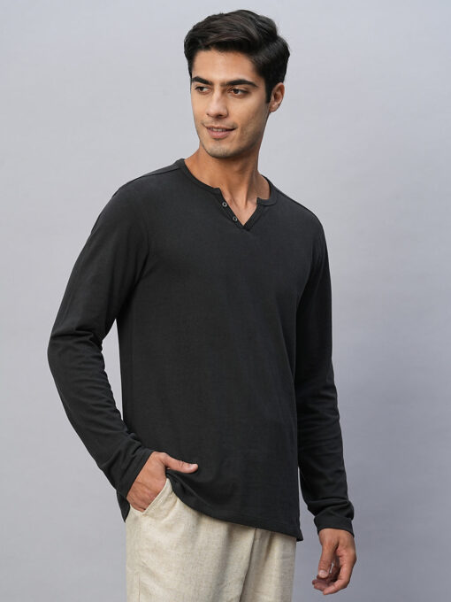 Men's Grey Cotton Regular Fit Tshirts - Image 4