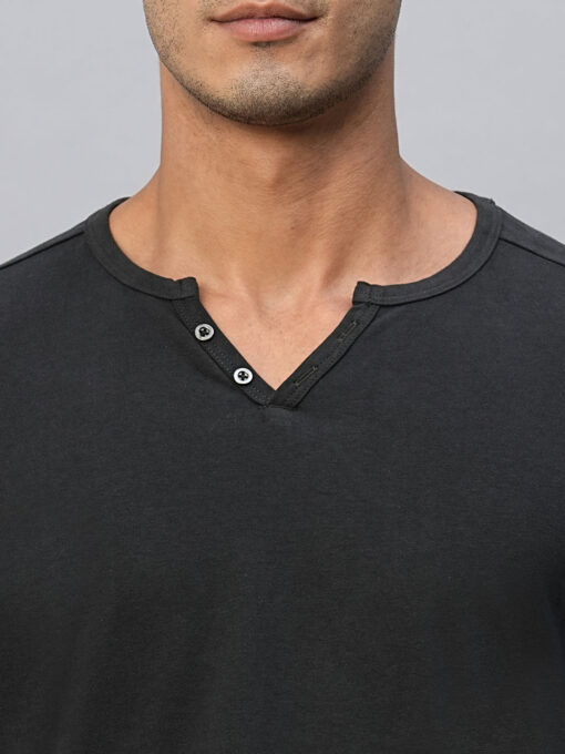 Men's Grey Cotton Regular Fit Tshirts - Image 6