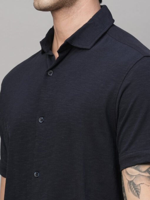 Men's Navy Cotton Regular Fit Tshirts - Image 7