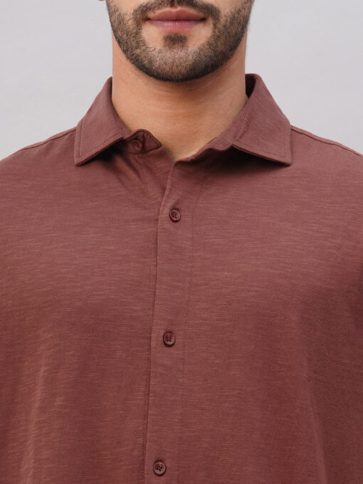 Men's Rust Cotton Regular Fit Tshirt - Image 6