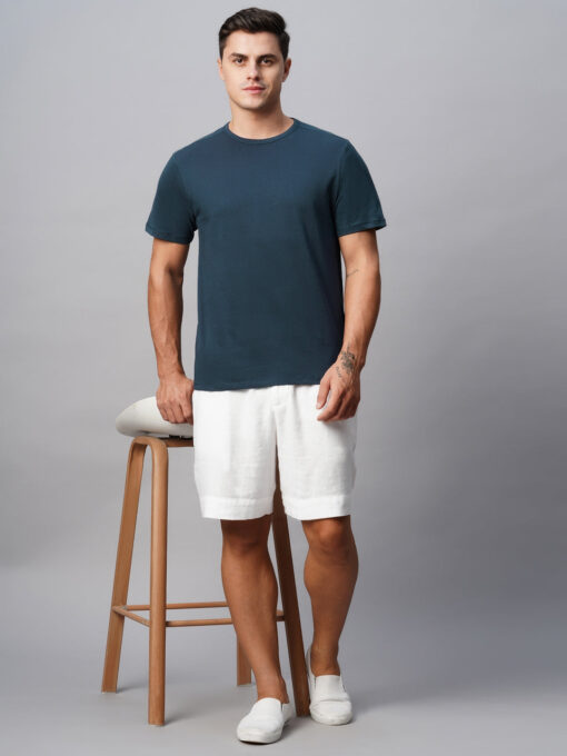 Men's Cotton Blue Regular Fit Tshirt