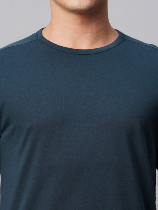 Men's Cotton Blue Regular Fit Tshirt - Image 6