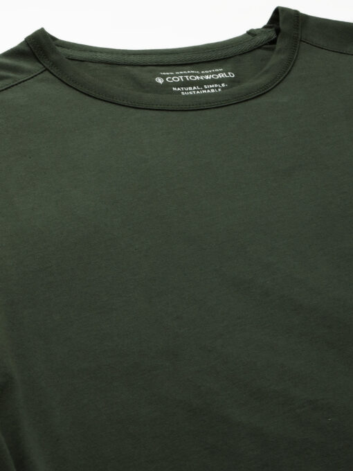 Men's Cotton Green Regular Fit Tshirt - Image 8