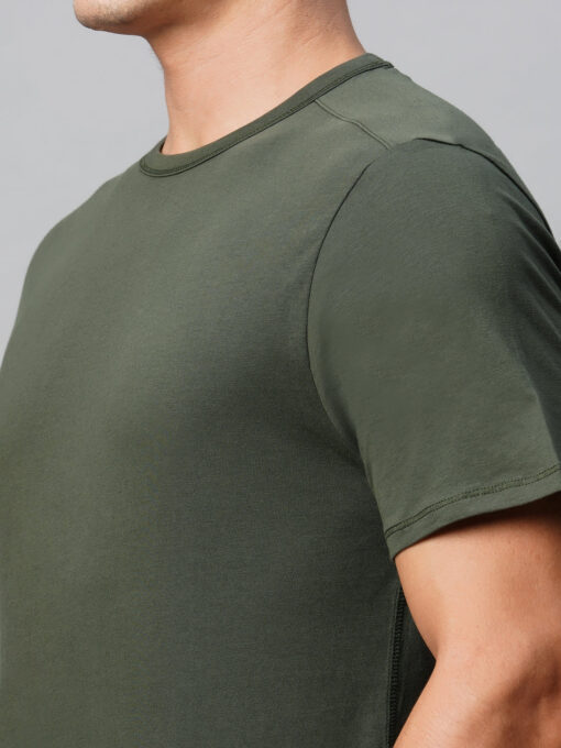 Men's Cotton Green Regular Fit Tshirt - Image 7