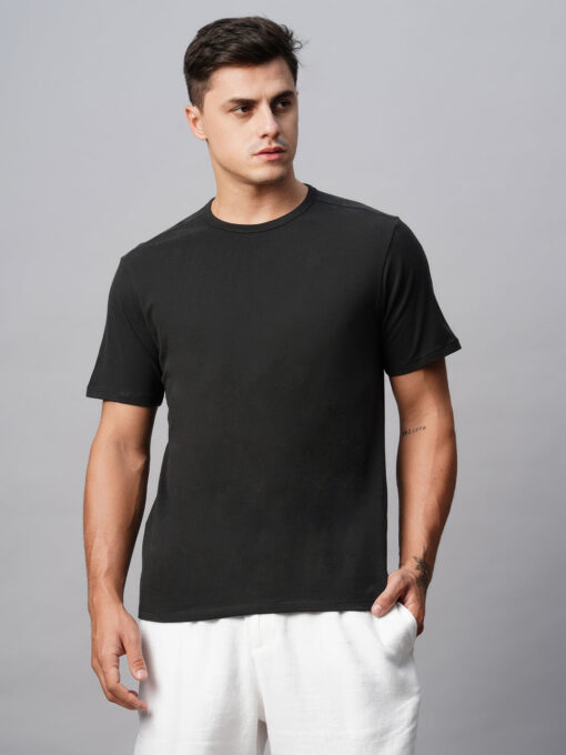 Men's Cotton Grey Regular Fit Tshirt - Image 2